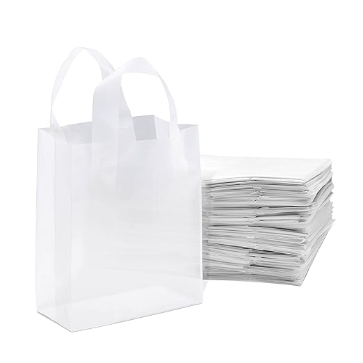 Frosted Plastic Packaging Bags with Handles
