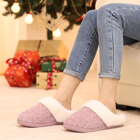 Warm Knit House Slippers for Women