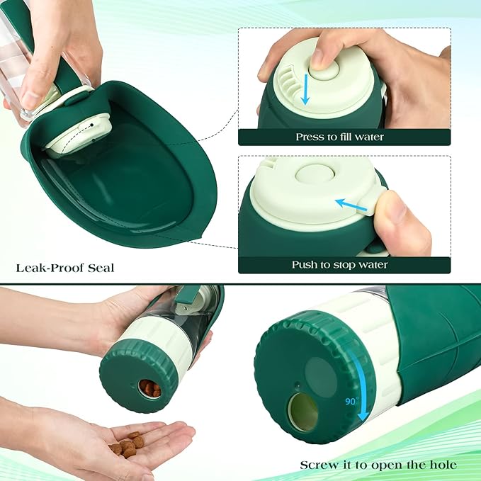 Portable Pet Water Dispenser & Feeder