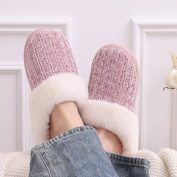 Warm Knit House Slippers for Women