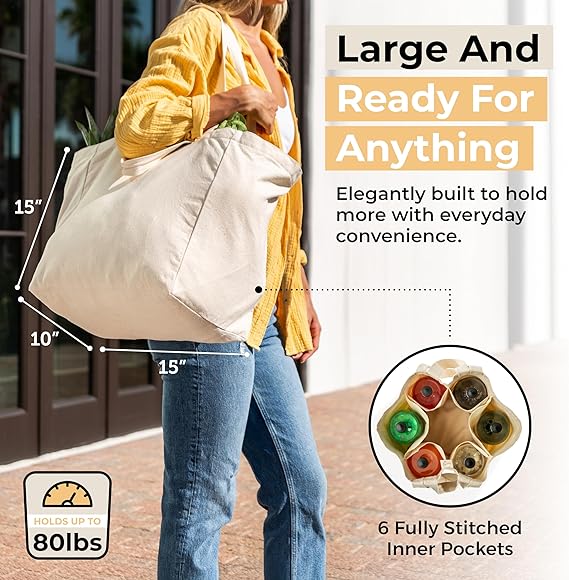 Canvas Grocery Bag 3pc XL