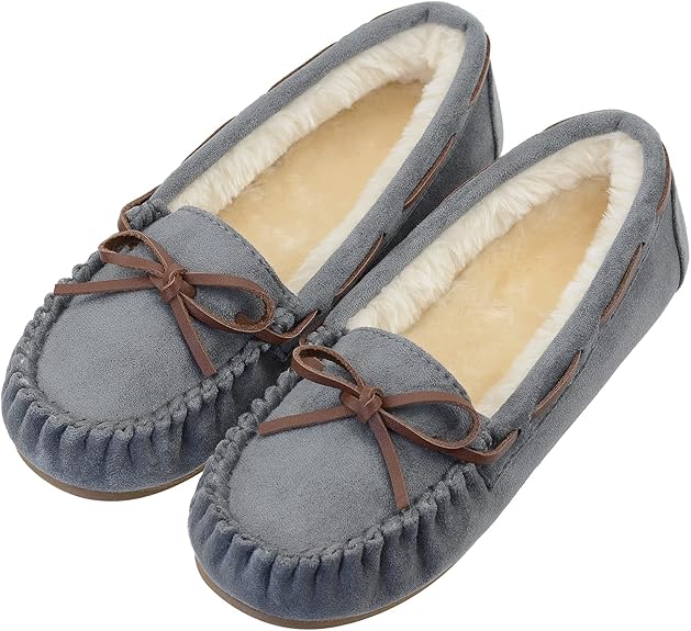 Women’s Micro Suede Slippers with Faux Fur Lining